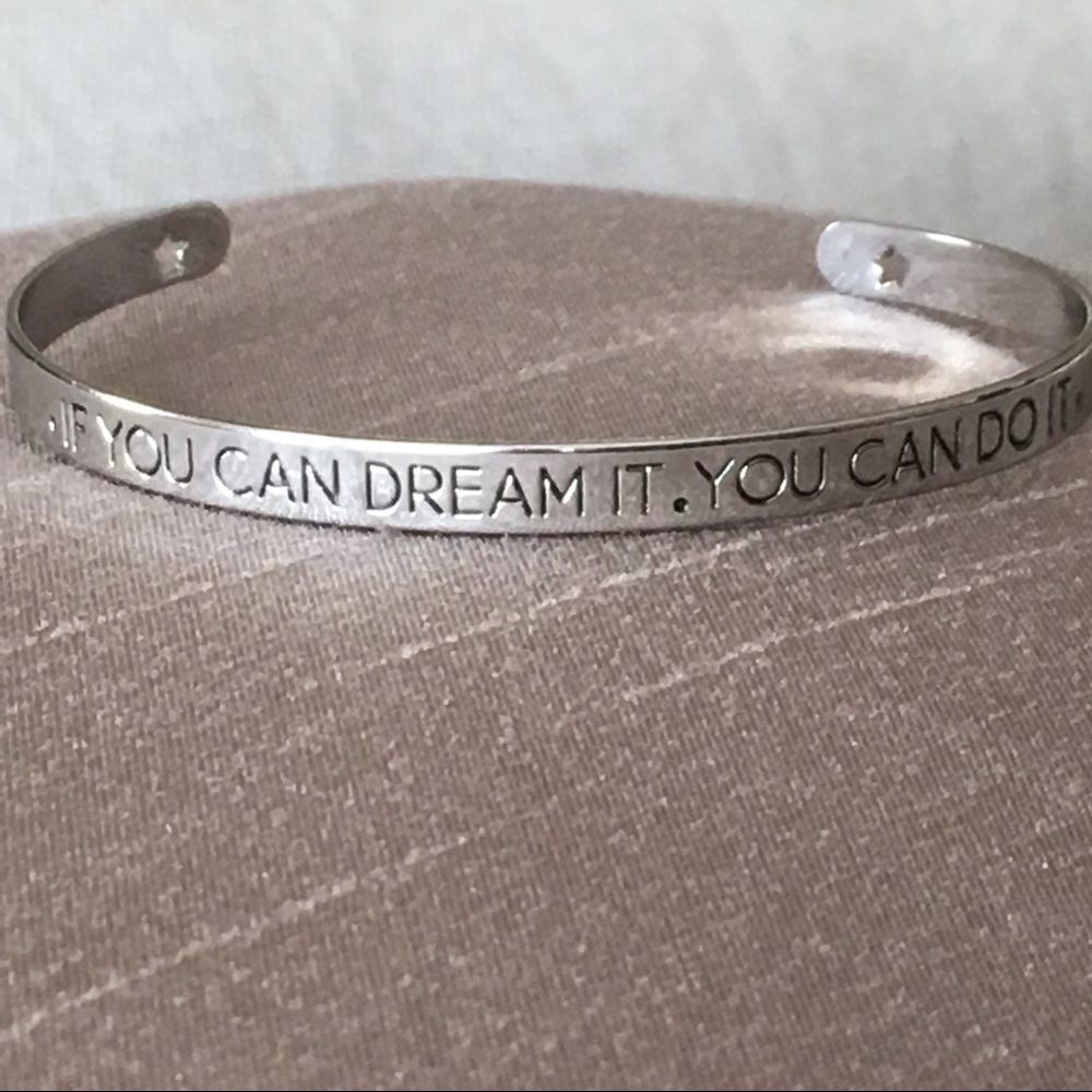 Silver Tone Dream It Do It Adjustable Bracelet NWT